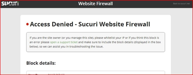 Name: Access Denied - Sucuri Website Firewall 653x255 65_7KB.JPG
Views: 3027
Size: 65.7 KB Name: Access Denied - Sucuri Website Firewall 653x255 65_7KB.JPG
Views: 3027
Size: 65.7 KB